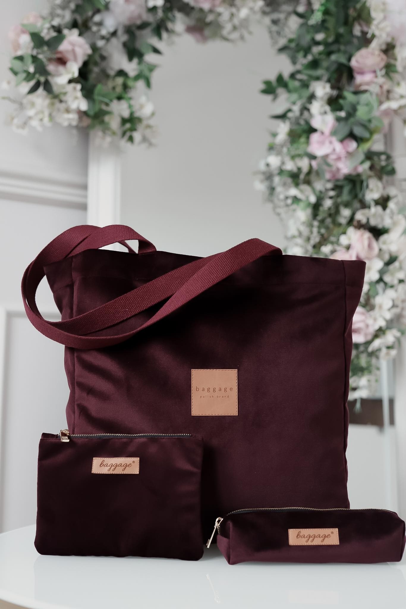 Zestaw prezentowy welur bordo