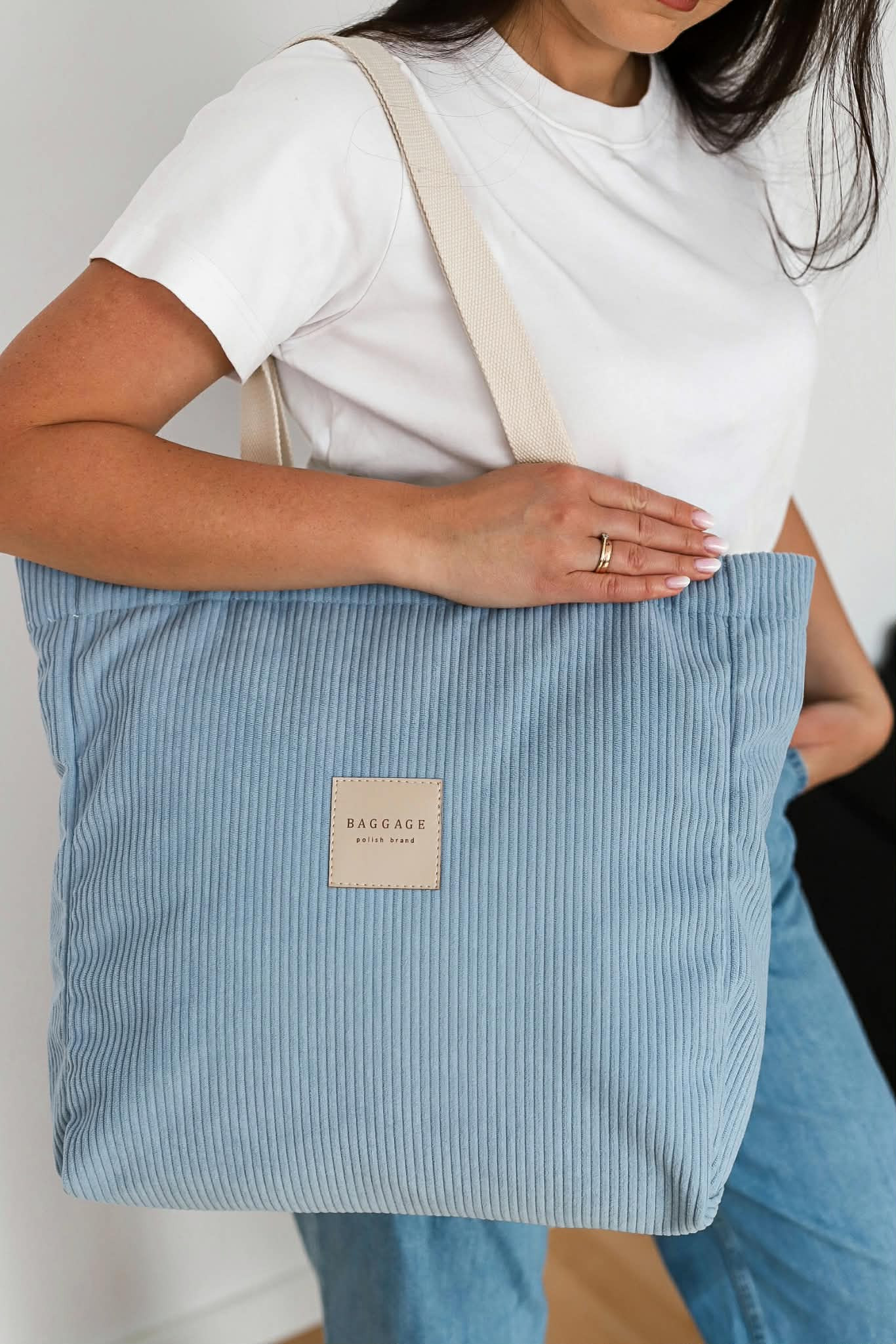 TORBA BASIC SZTRUKS BABY BLUE